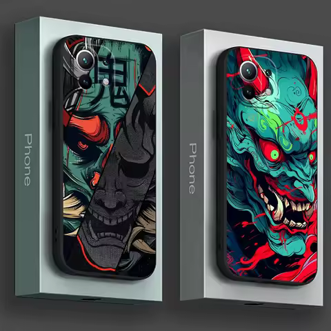 Japanese Culture Oni Mask Samurai Phone Case For Xiaomi 15T 14T Pro 13T Mi 11T 15 Ultra Poco X7 F7 M7 Pro X3 X5 X6 F6 Soft Cover