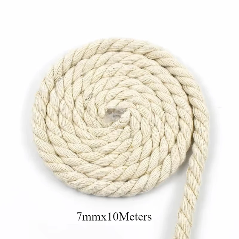 5/10 Meter Meetee 5–20 mm beige Baumwollseil dicke Schnüre für Taschengurt Home Decor Zubehör DIY handgefertigte Seile Handwerk