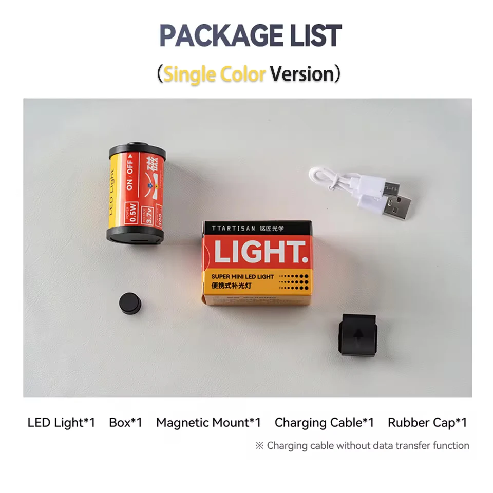 TTArtisan lampu LED magnetik Mini, untuk lensa kamera, fotografi, Vlog Streaming langsung dengan dudukan Cold Shoe RGB Fill Light CRI 95 +