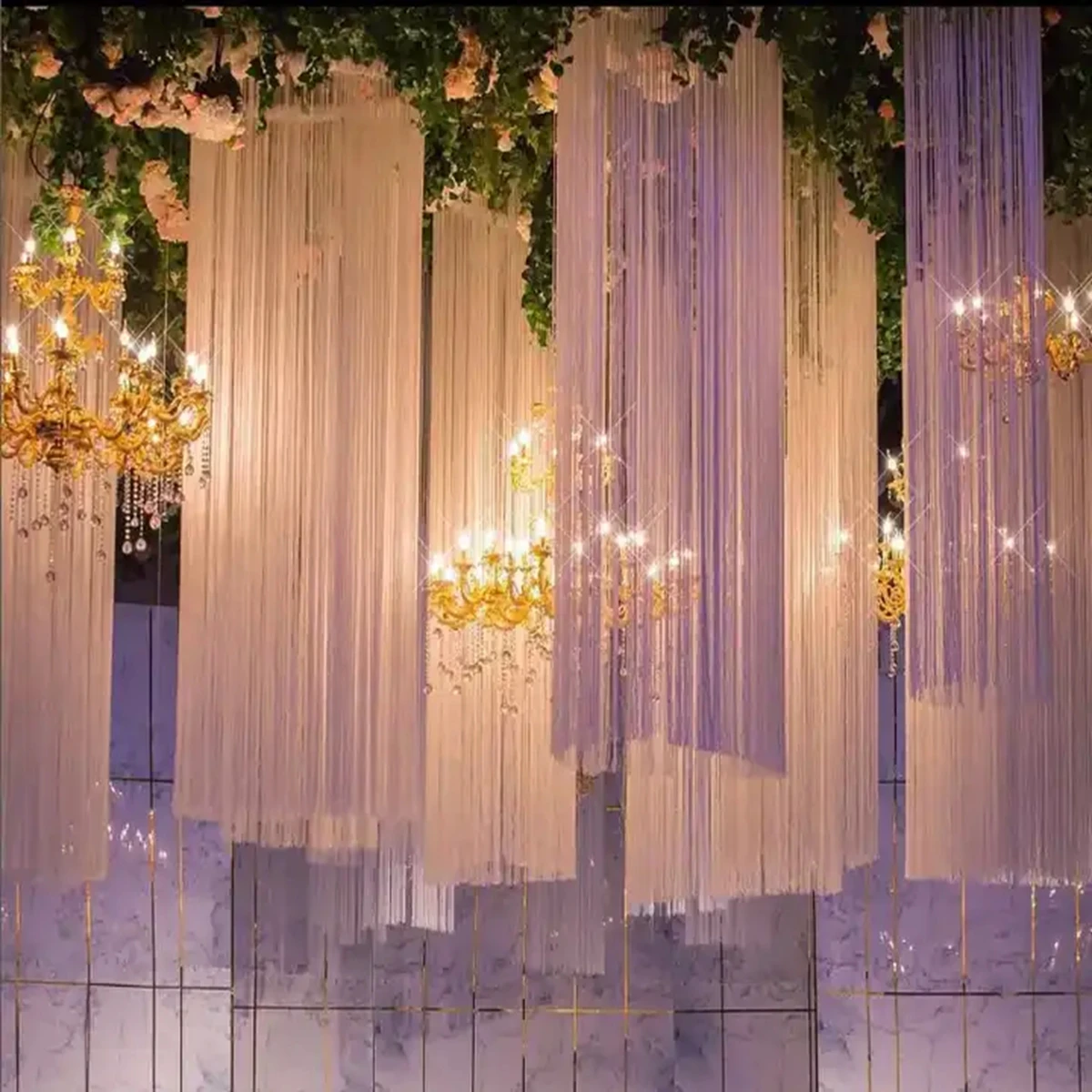 4pcs Glitter String Curtain Door Fly Screen Screen Panel Hanging Beaded Curtains wedding stage backdrop decoration