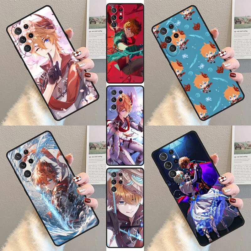 Tartaglia Genshin Impact Phone Case For Samsung Galaxy S23 S21 S20 FE S24 S22 Ultra Note20 S10 S9 S8 Plus Silicone Cover