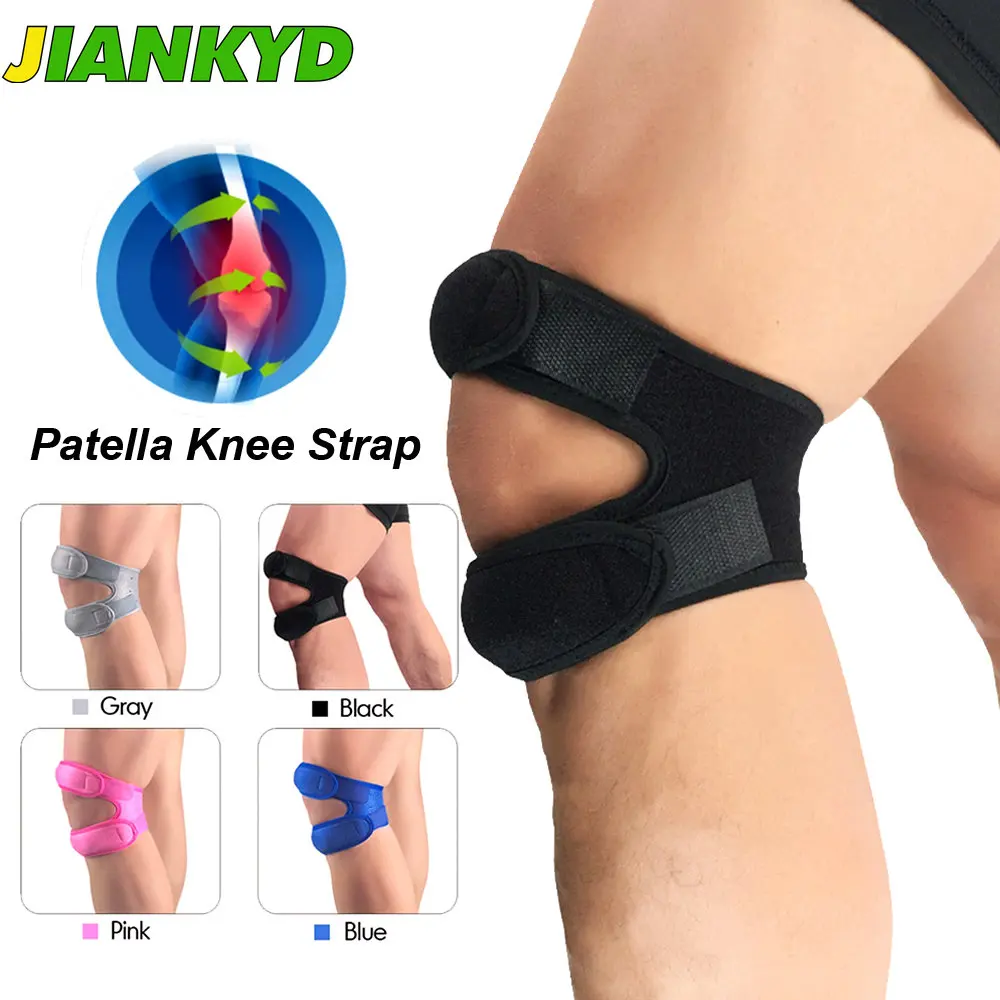 1Pcs Double Patella Knee Strap Adjustable Neoprene Knee Support for Running, Arthritis, Tennis, Basketball, Knee Pain Relief