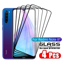 4PCS Full Cover Glass For Redmi Note 8T Glass Xiaomi Redmi Note 8T Tempered Glass Full Glue 9H HD Screen Protector Redmi Note 8T