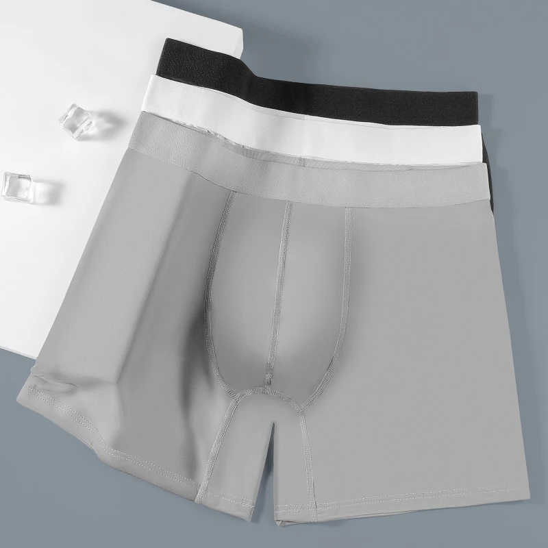 الرجال الحرير الجليد ملابس داخلية رياضية الرجال الصيف رقيقة المضادة للارتداء الساق تشغيل تنفس حجم كبير الموسعة المضادة للارتداء المنشعب الملاكم Br #3