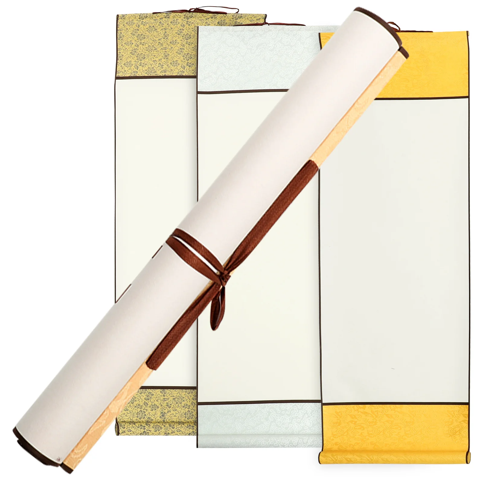 

4Pcs Blank Chinese Calligraphy Scroll Multi-Function Painting Supply Writing Training Drawing Ink Painting Art Wall Scroll