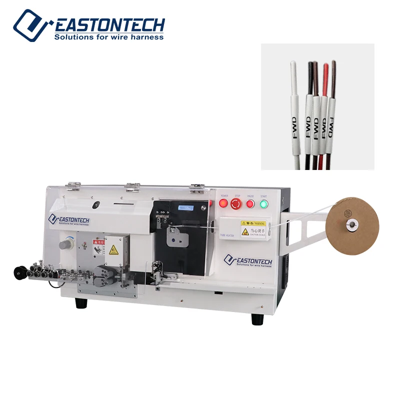 EW-1260 0.5-6mm2 Wire ID printer applicator wire cut and strip machines With in-line labeling system