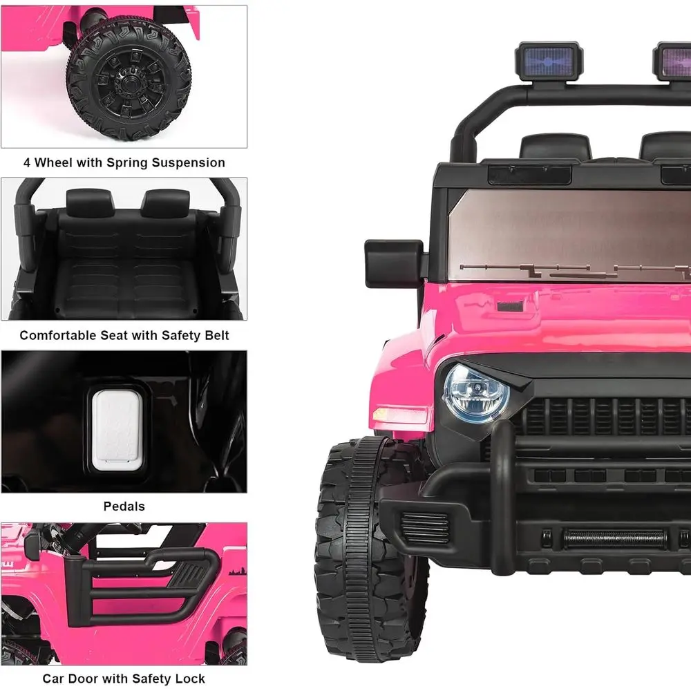 12V Kids Electric Ride on Car, Power Wheels with Parents Remote Control, Kids' Electric Vehicles for Boys and Girls, Battery Pow