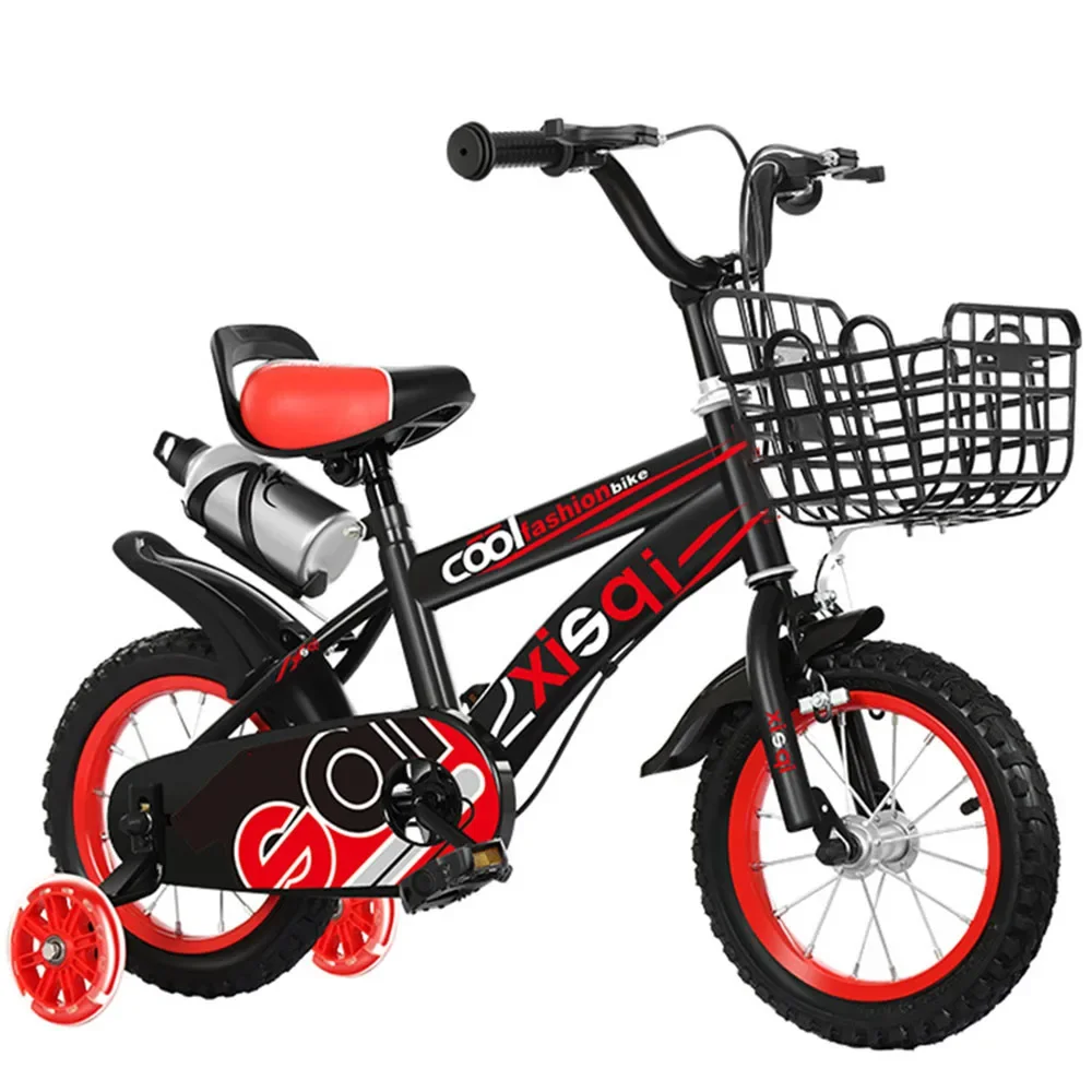 12 Inch Children Bike High Carbon Steel Frame Safe And Stable With Training Wheels And Rear Holding Brake Anti Slip Wear Tires