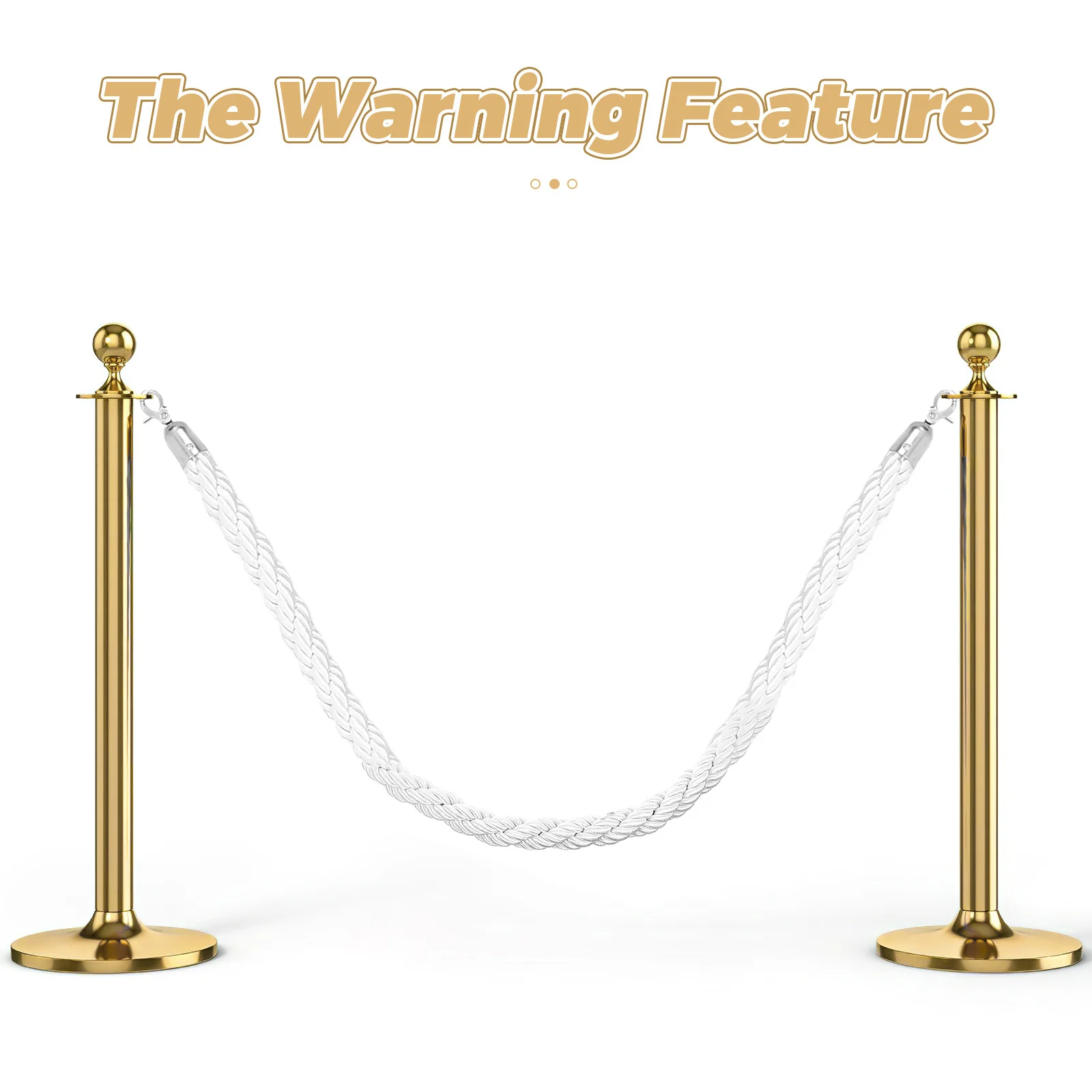 

1.5M Twisted Rope Barrier With Hooks Heavy Duty Crowd Control For Hotels Theaters Airports Stanchion Replacement Queue Divider