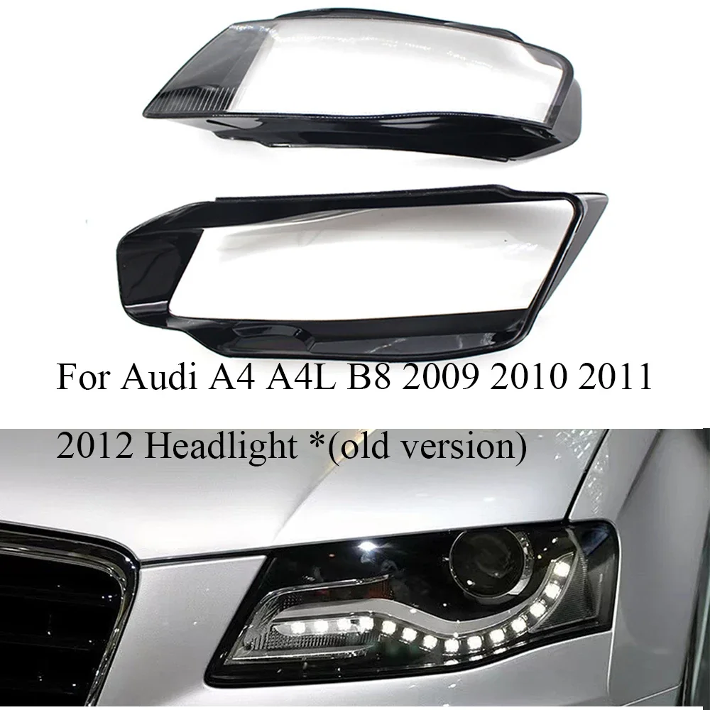 

HTTCY For Audi A4 A4L B8 2009 2010 2011 2012 Headlight Cover Lens Shell Lampcover Lampshade Headlamp housing