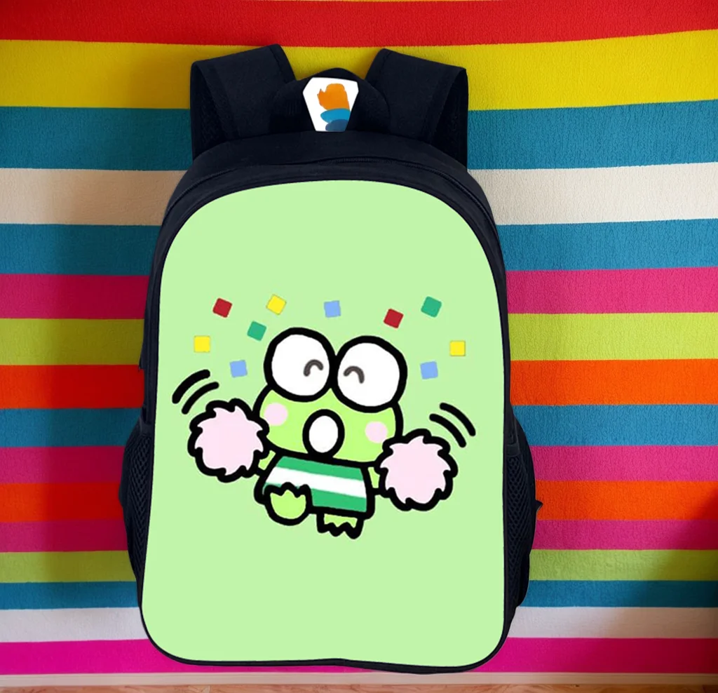 Sanrio Keroppi Student Waterproof School Bag-Durable Backpack for Elementary Boys Girls