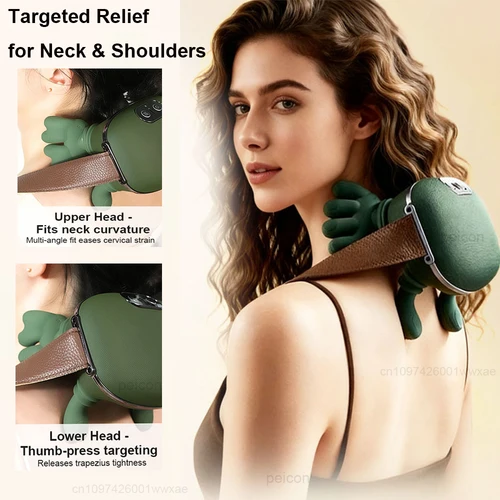 Imagen 2 del producto Masajeador de cuello Masajeador eléctrico para cuello, hombros, cervical, espalda, manos, masajeador con calor para aliviar el dolor, masaje de tejido profundo