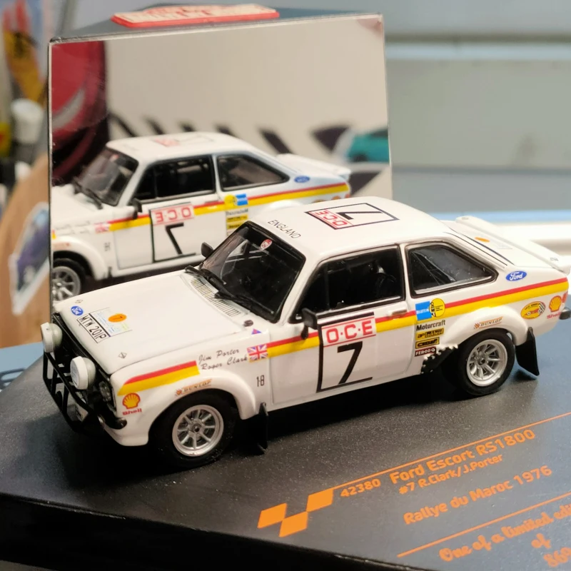 Diecast 1:43 Scale Ford Escort RS1800 7 Simulation Alloy Car Model Classic Collection Gift Boy Toy Static Display 18 Years