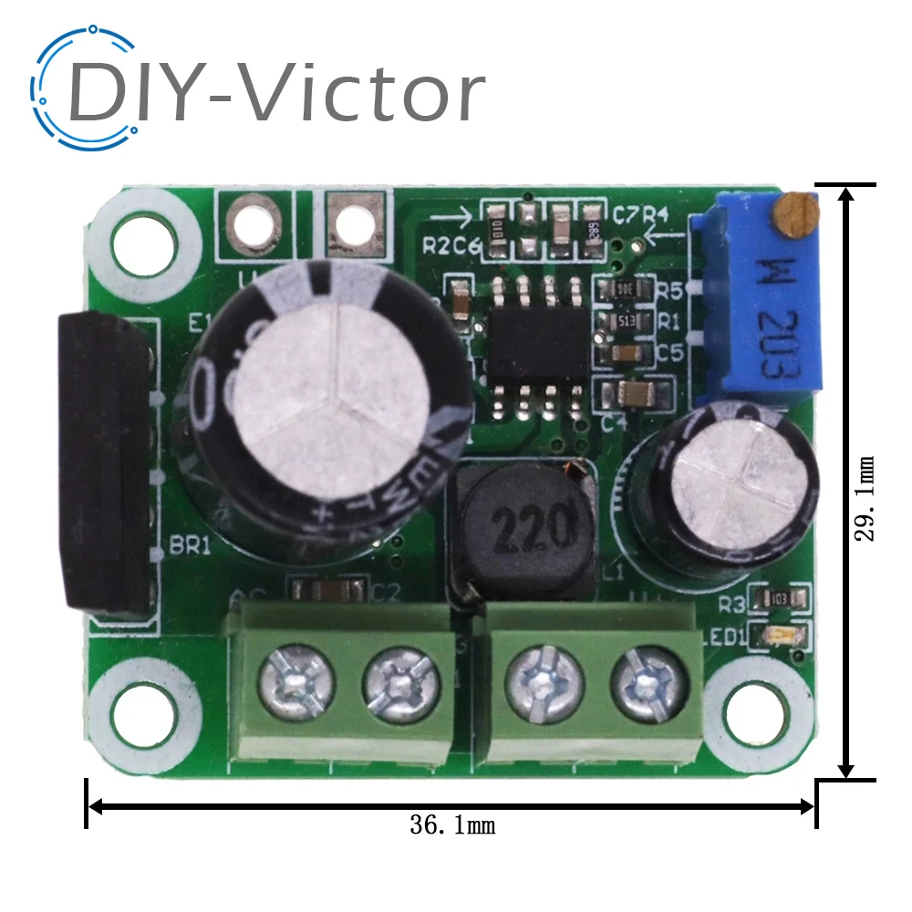 AC-DC Buck Step-down Converter Adjustable Power Supply Module 2A AC 5-20V DC 5-32V Output 3.3-18V Regulated Rectifier Filter