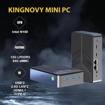 Mini PC NAS Intel N150 Dual Boot Ubuntu Windows 11 Pro Linux Komputer stacjonarny 4 * M.2 NVMe Slots Dual NIC 2.5GbE USB-C 10Gbps