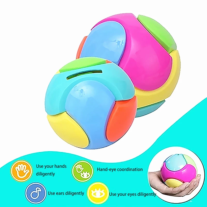 1pcs DIY Puzzle Toys Piggy Bank Plastic Colorful Round Ball Design 3D Children Puzzle Toys Saving Coins Money Storage Box