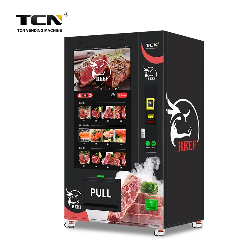 Automatic Elevator Vending Machine Big Screen Fresh Meat Vending Machines Price