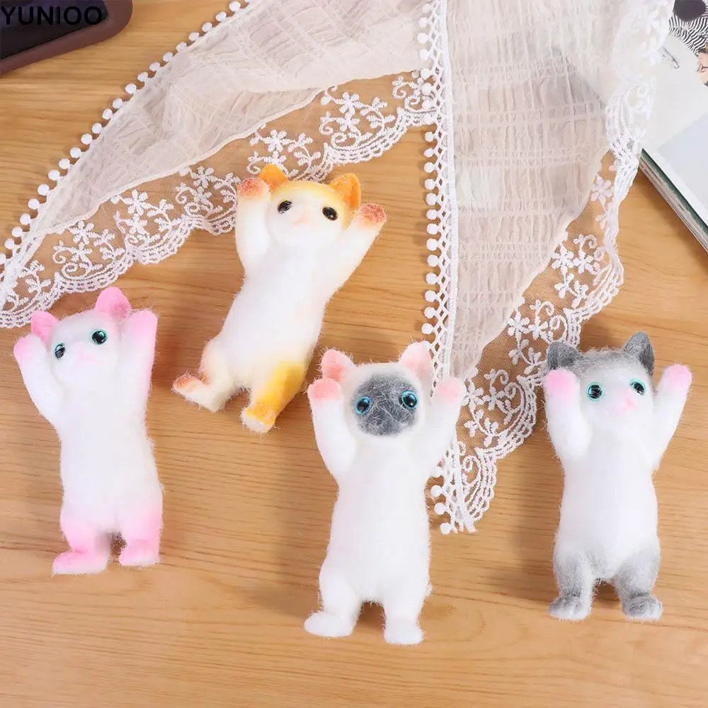Faire semblant jouer à rebond lent chat poupée presser jouet dessin animé coloré Simulation chat presser jouets Animal Mini chat Fidget jouet adultes