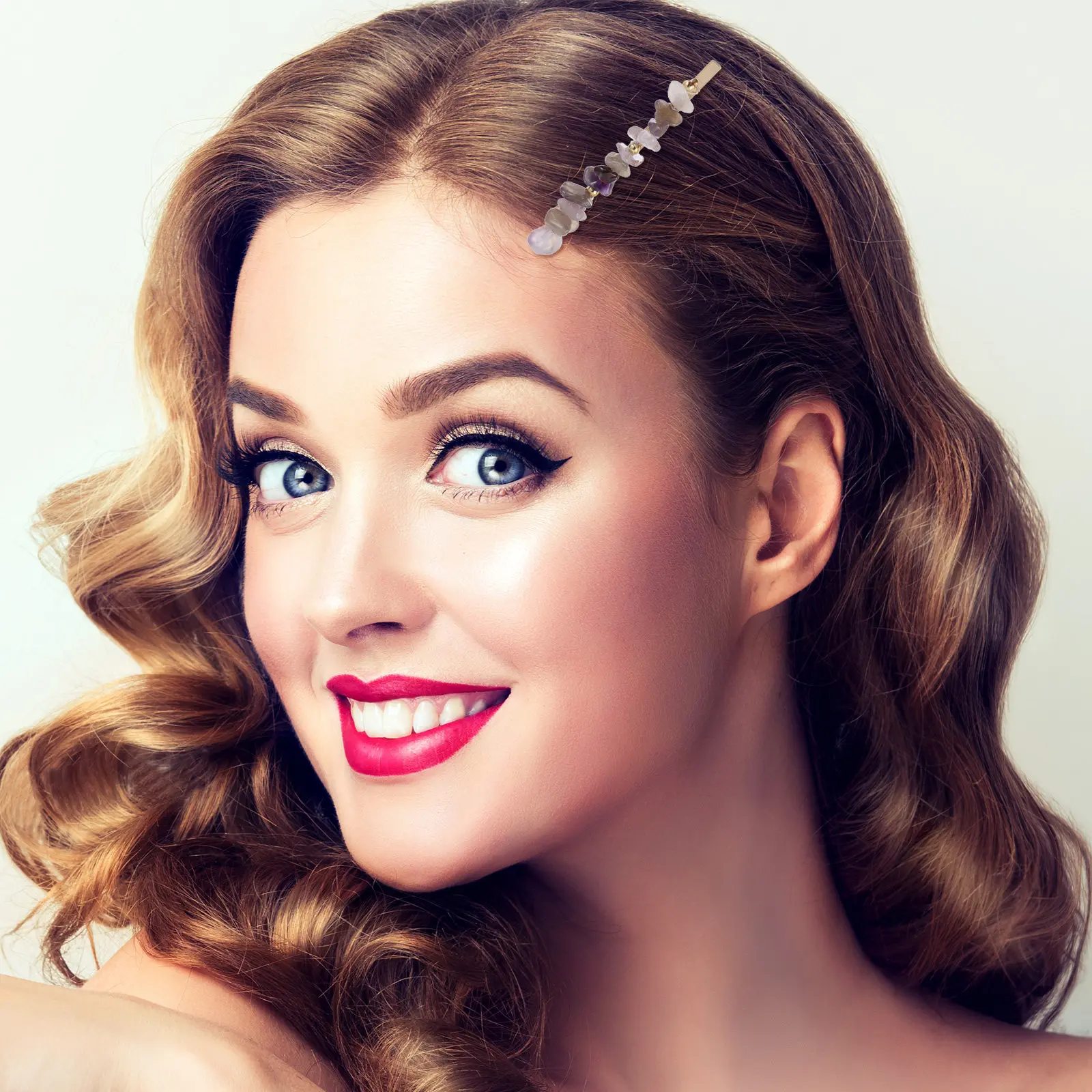 

4Pcs Vintage Hairpins Elegant Alloy Hair Clips for Women Prom Party Natural Stone Charming Hair Accessories Personality