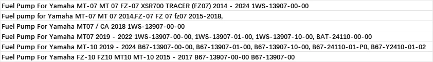 35MM T-35 Fuel Pump For Yamaha FZ-10 FZ10 MT10 MT-10 MT-07 2014 - 2024 B67-13907-00-00 B67-13907-00