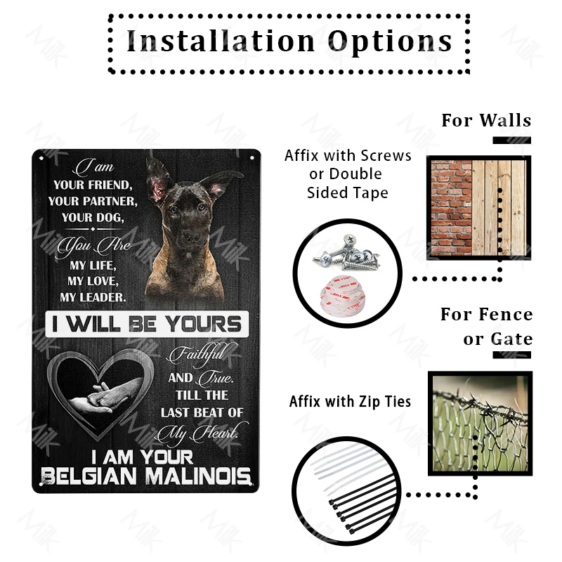 벨기에 말리노아 개 재미있는 금속 주석 사인 빈티지 장식, 카페 홈 바 룸 다이너 차고 주방 애완 동물 가게 가거, 8x12 인치
