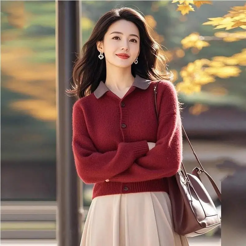 

korean popular women's clothes Knitwear Cardigan Sweater Coat Woman clothes winter 2025 Loose Thick cozy tops