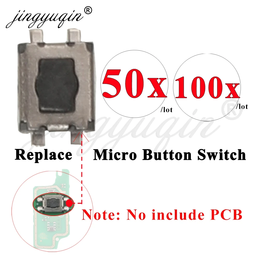 50/100pcs Micro Switch 4Pin SMD For Citroen Peugeot Honda Toyota Kia Hyundai Car Key Fob Repair Tactile Tact Push Button Switch