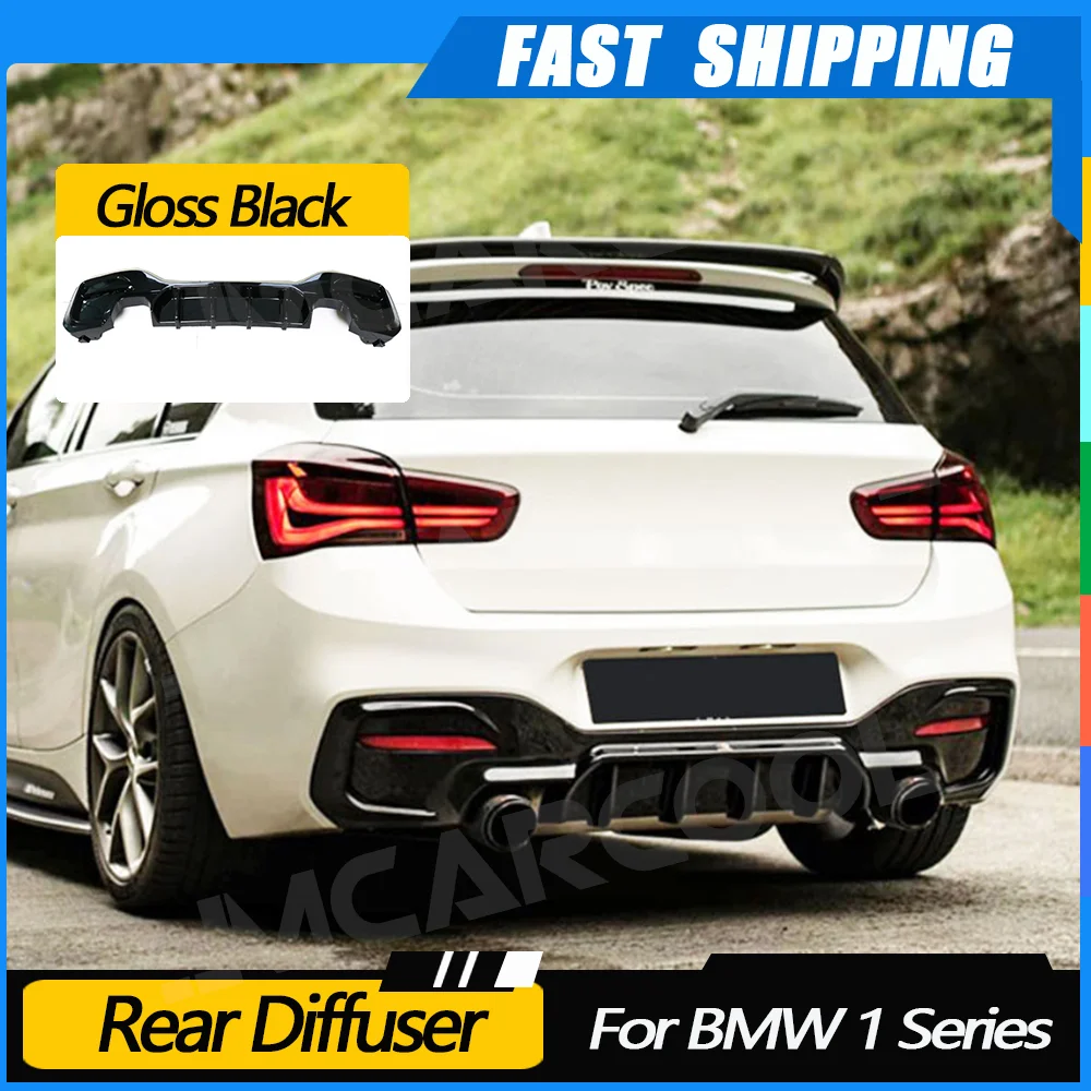 

JMCARCOOL Gloss Black Carbon Rear Diffuser ABS Bumper Cover For BMW 1 Series M Sport F20 F21 M135i M140i 2017 2018