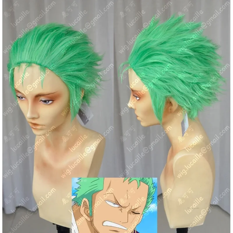 Bear's Den Anime Cosplay Costume Kimono Robe Full Suit Slicked-back Green Wig Short Layer Roronoa Zoro W New 2025