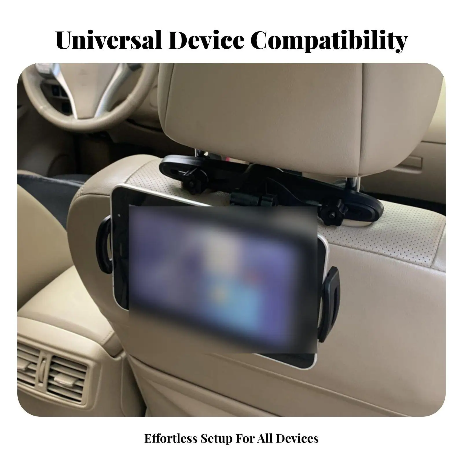Backseat Tablet Holder for Car Headrest with Anti Shake Clamp for 7-11 Inch Devices for Passenger Games and Movies