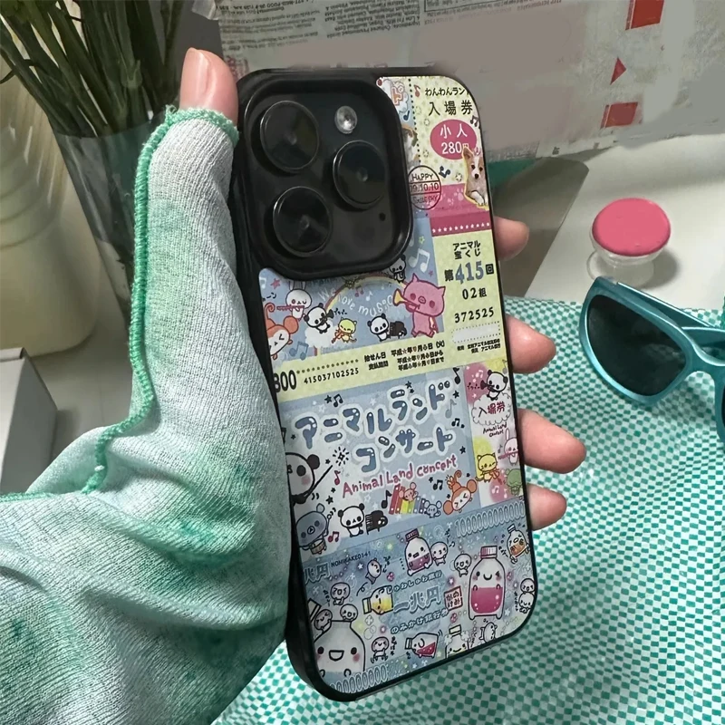 الكورية Ins القديمة لصيقة علامة فتاة الإبداعية اللون الكولاج جراب هاتف آيفون 17 الهواء 16 15 14 13 12 11 برو ماكس زائد Y2K غطاء