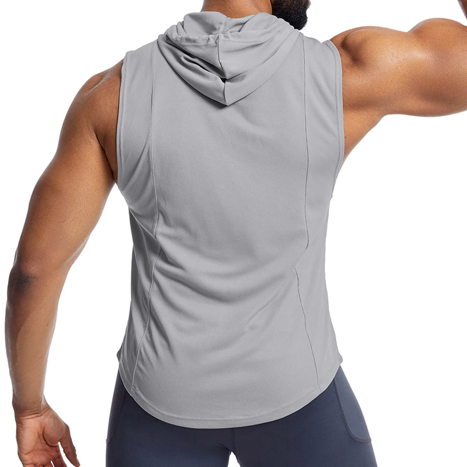 Summer Gyms Clothing Men Bodybuilding Hooded Tank Top Sleeveless Vest Sweatshirt Fitness Workout Sportswear Tops Male Jackets