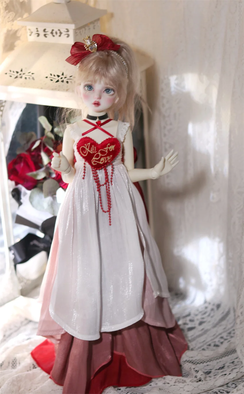 

BJD Clothes for 1/4& 1/5& 1/6 size doll dress rose Petal irregular dress suit bjd Doll Accessories(no dolls)