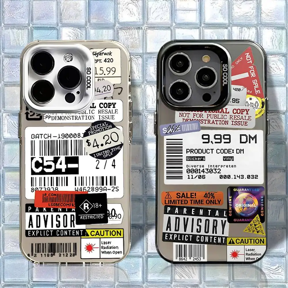 

Stamp Label Barcode Phone Case For iPhone 16,15,14,13,12,11,Pro,XS,Max,Plus,Mini,SE White Black Matte Shockproof Cover