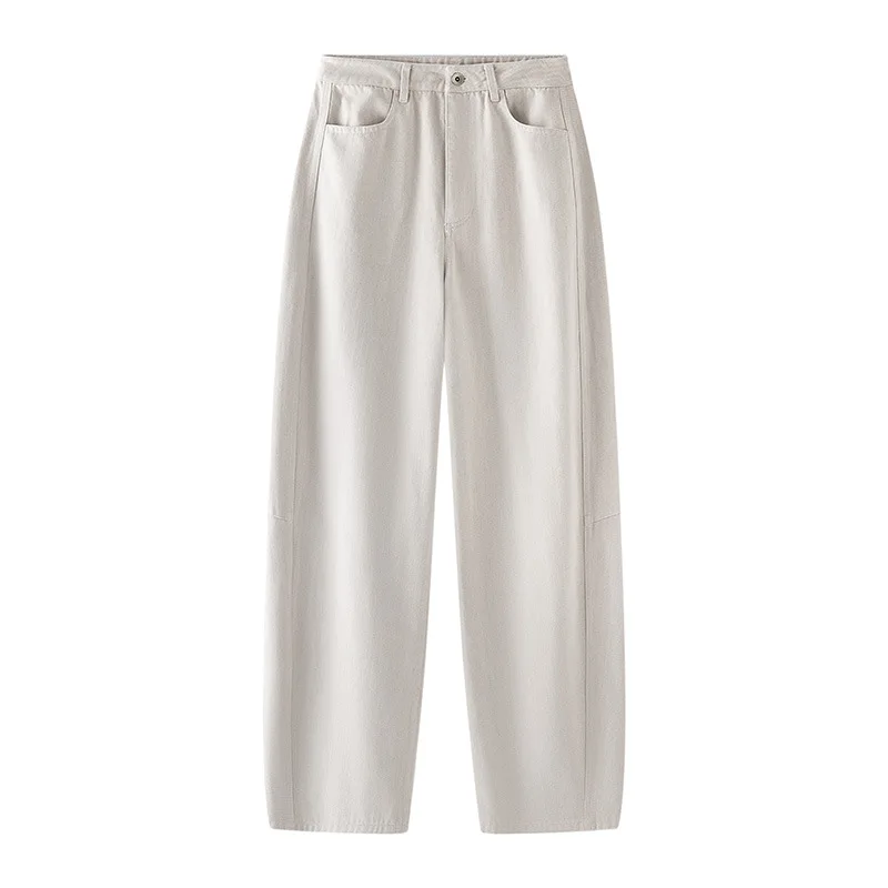 

2026 Women Jeans Wide Leg Pants Washed Distressed High Waist Pockets Female Vintage Straight Trousers Streetwear Basics Denims