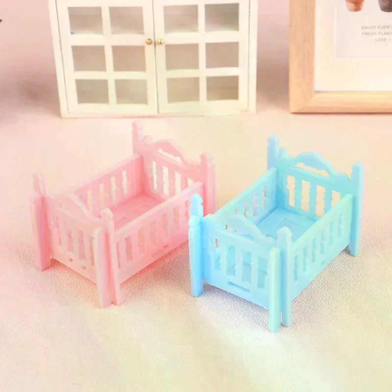 Doll Furniture Toys For Dolls Furniture Decorate Dollhouse Miniature Cradle Crib Bedding Set Baby view 2
