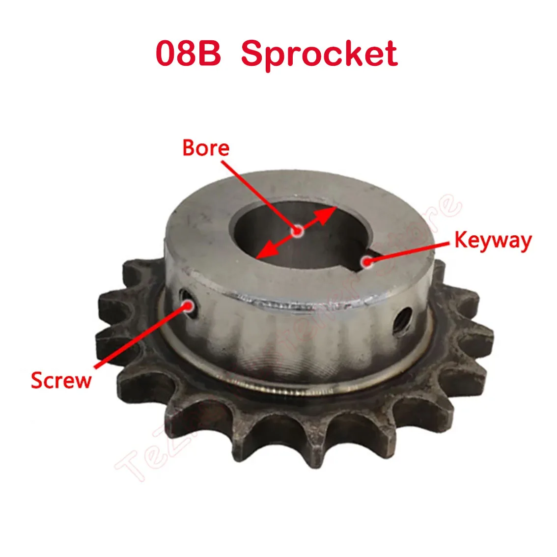 1/2 Inch 26-40Teeth 08B Sprocket Industrial Drive Sprocket Carbon Steel Sprocket Keyway Aperture 12-24mm