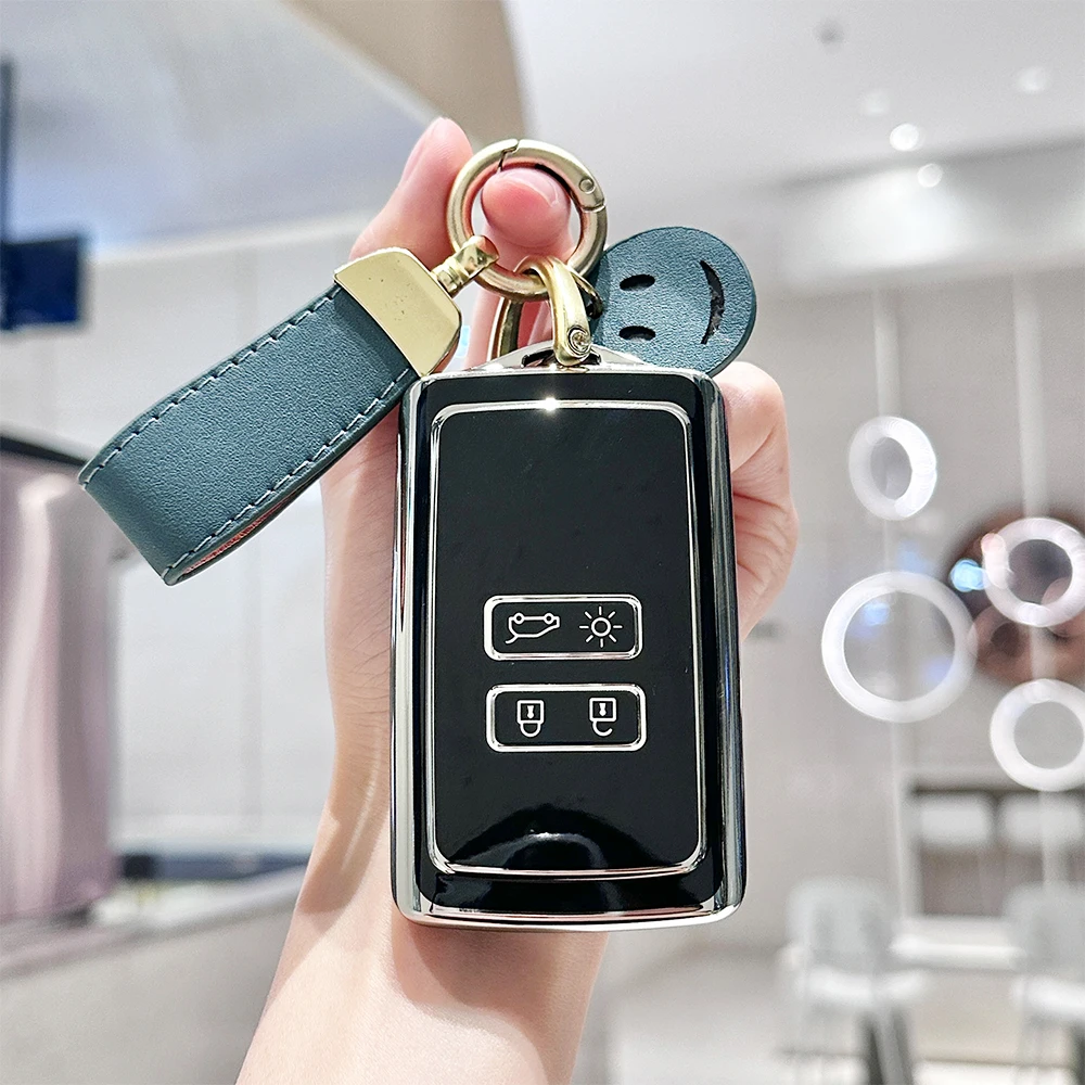 TPU Car Card Key Case Cover for Renault Espace 5 Kadjar Koleos Captur Megane 4 Talisman Arkana Dacia Sandero Shell Fob Holder