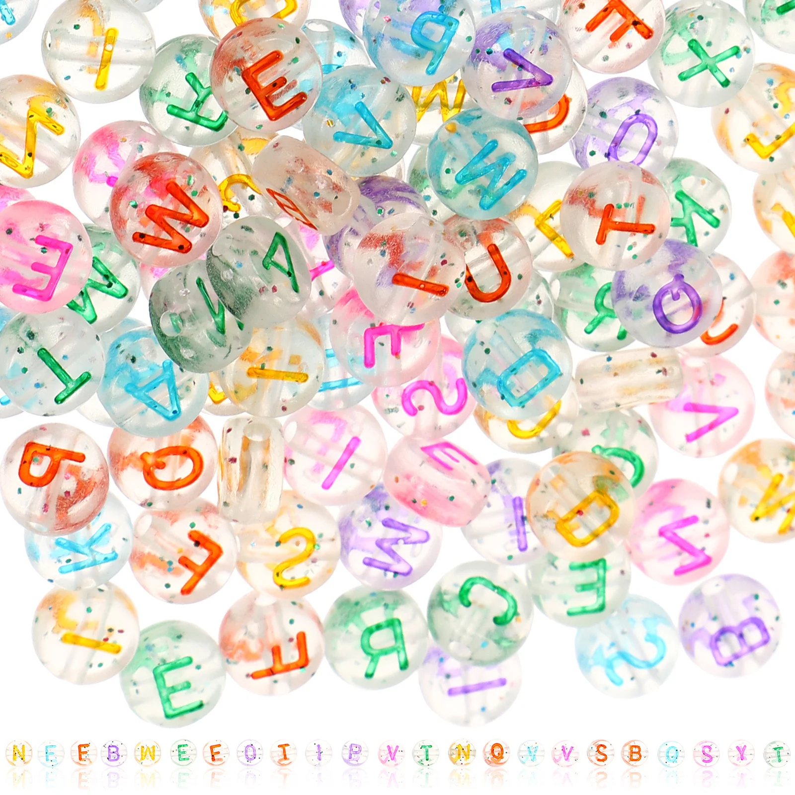 الإبداعية الأبجدية رسائل فضفاض الخرز مادة الاكريليك DIY بها بنفسك صنع المجوهرات سوار إكسسوارات عقد واضح رسالة الخرز الحرفية #1