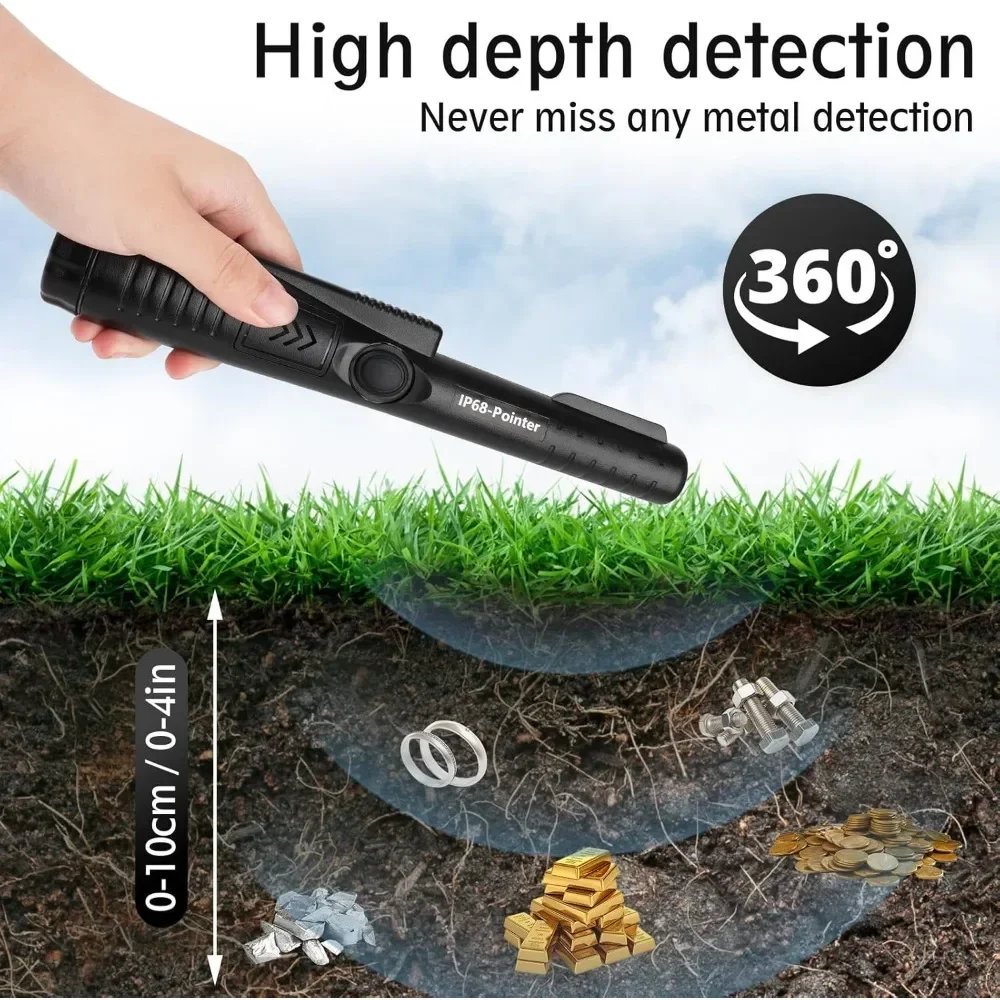 Depth Metal Detector 360 Degree Professional Handheld Gold Treasure Underground Tracker Seeker Finder Kids Toy 3 Pieces Per Set