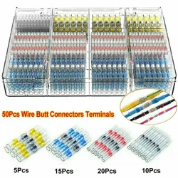 50/800 peças manga termorretrátil transparente manga de vedação de solda conectores de fio termo retrátil terminais ferramentas de soldagem à prova d'água