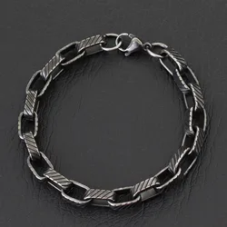 100% Stainless Steel Bracelet For Men Cuba Link Chain Braclet Homme Handmade Hiphop Rock Braslet Bangle Perfect Gift Him Joias