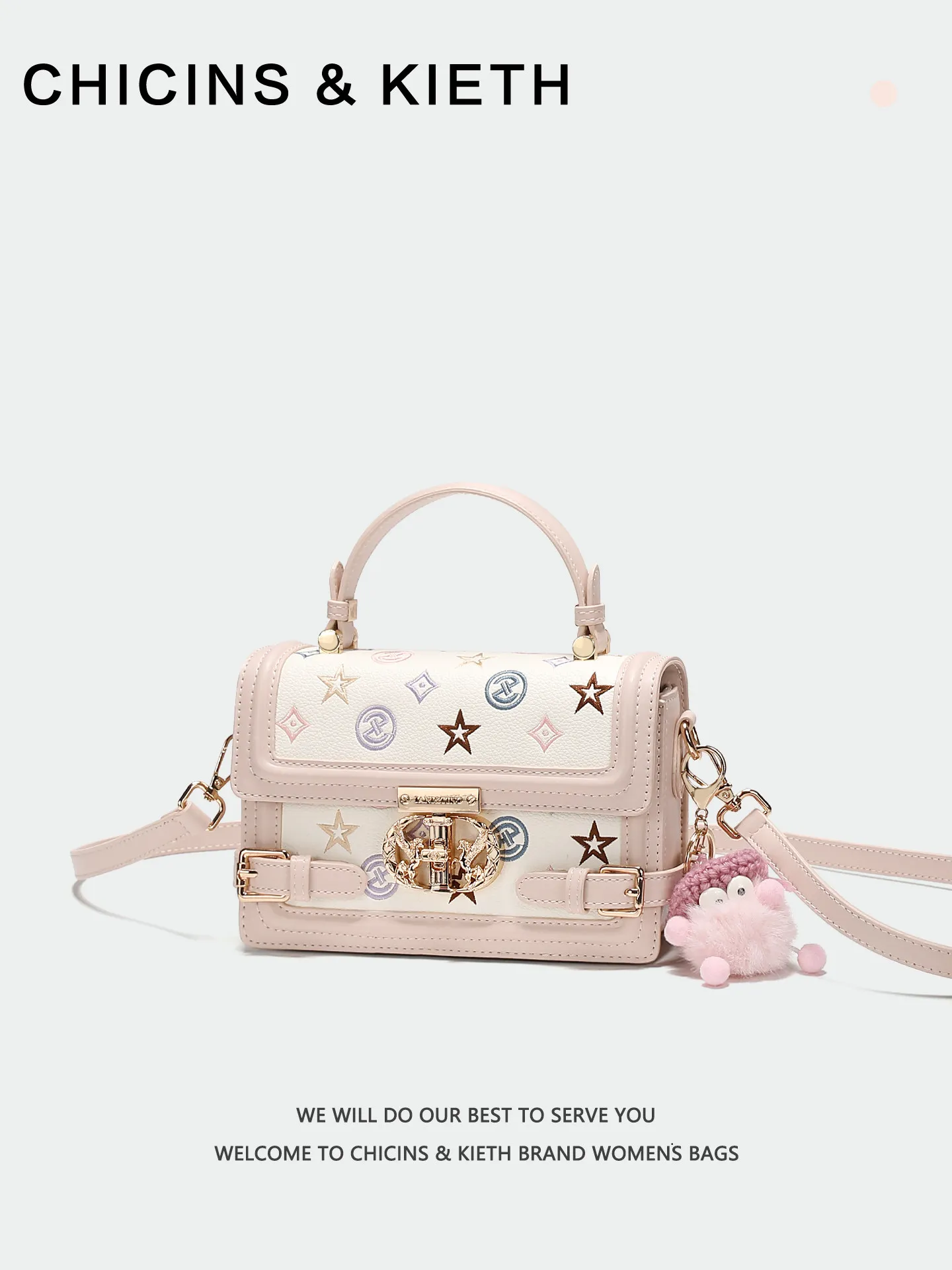 

Sweet and Luxury Handheld Square Bag with Exquisite Colored Embroidery and High Quality Metal 2026 Women Versatile Crossbody Bag