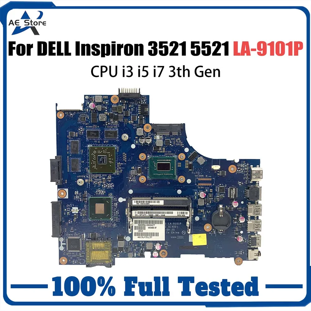 

LA-9101P Mainboard For Dell Inspiron 15 3521 2521 5521 Laptop Motherboard With i3 i5 i7 3th Gen CPU DDR3 CN-05YGGX