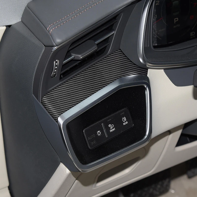 Carbon Fiber Color Center Console Dashboard Panel Decoration Cover Trim For Audi A6 C8 A7 A8 2019-2022 LHD Car Styling Interior