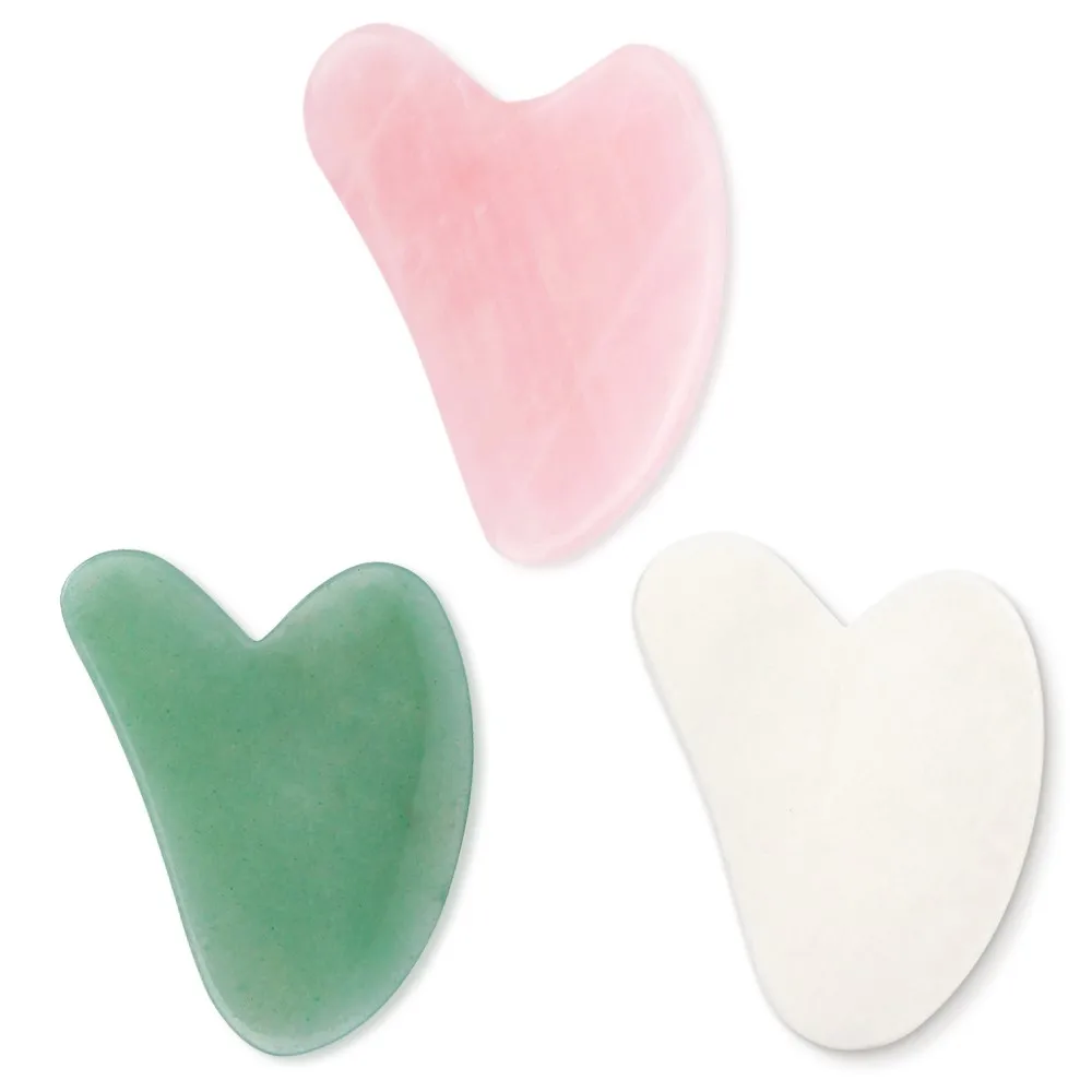 1pc Gua Sha Jade Stone Heart-shaped SPA Handmade Anti Wrinkle Face Relax Care Beauty Skin Care Gua Sha Tool Massager for Face