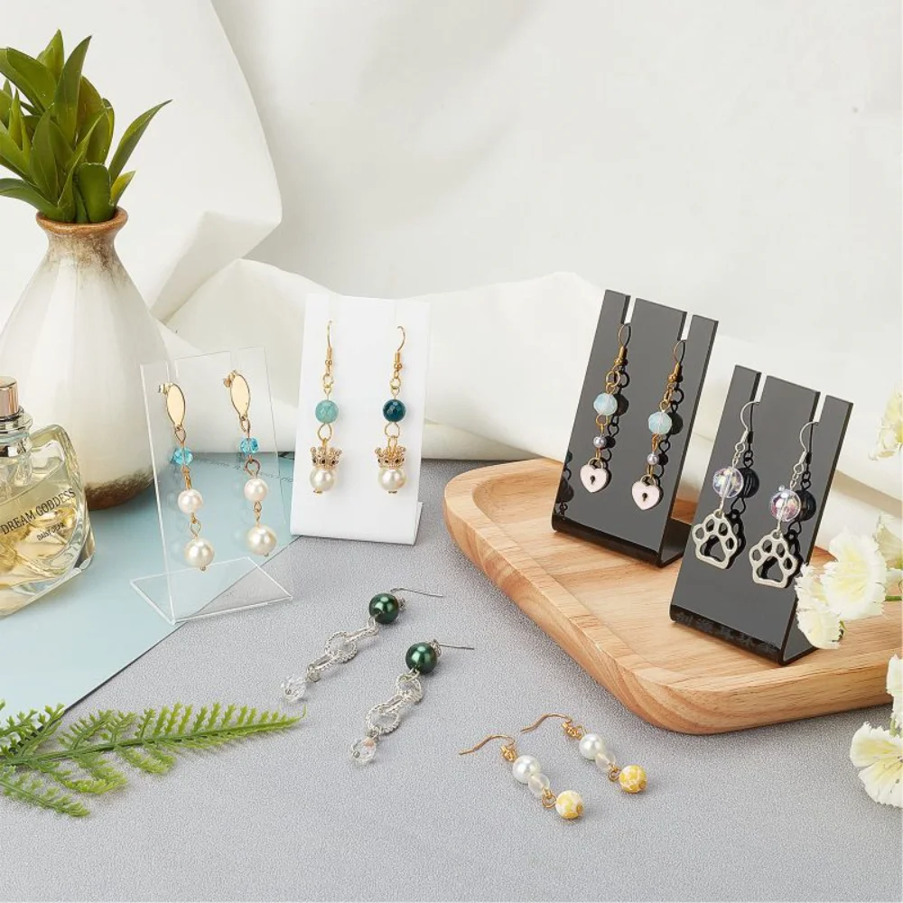 

L-образный держатель для ювелирных изделий Универсальная стойка для ювелирных изделий Стеллаж для хранения сережек Современная акриловая стойка для сережек