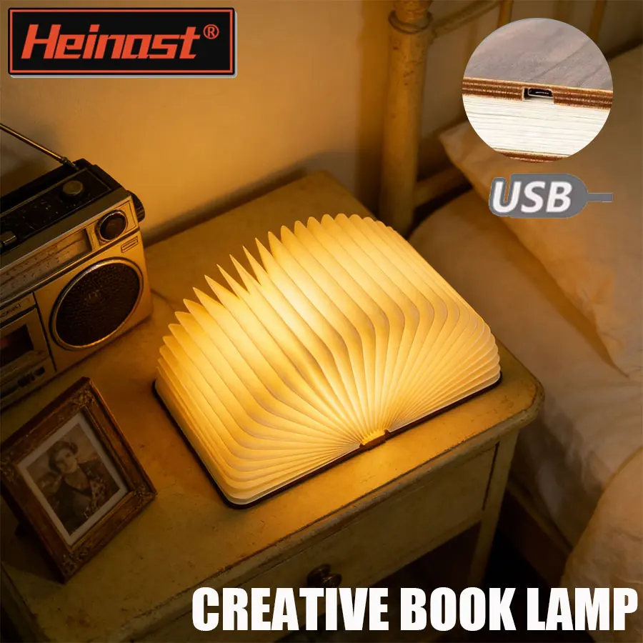 

Светодиодная деревянная книжная лампа, креативная 3D книжная лампа, складной светодиодный ночник, USB перезарядка, декор, настольная лампа для спальни, подарки на день рождения для детей