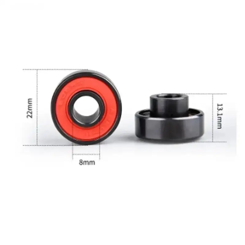 10pcs 608-2RS Black Gold Longboard Integrated Land Surf Skateboard Roller Bearing High Silent