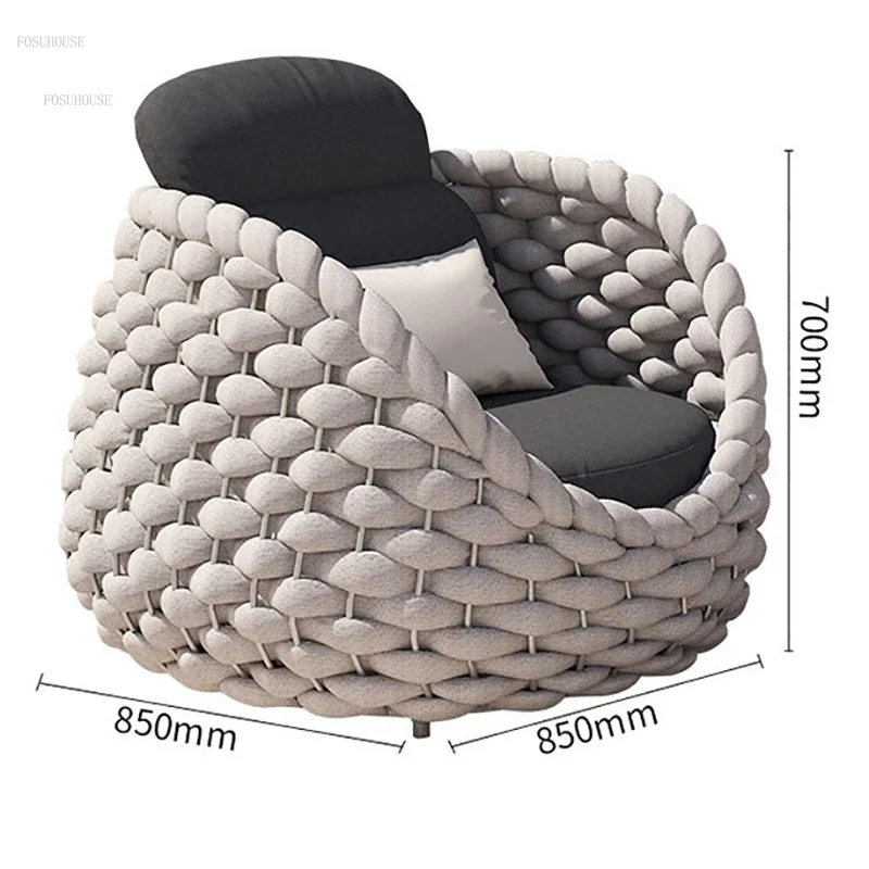 Скандинавский ротанговый телефон, наружная мебель, искусственная кожа, роскошный удобный двор, вилла, спинка, диван, дизайнерский журнальный столик